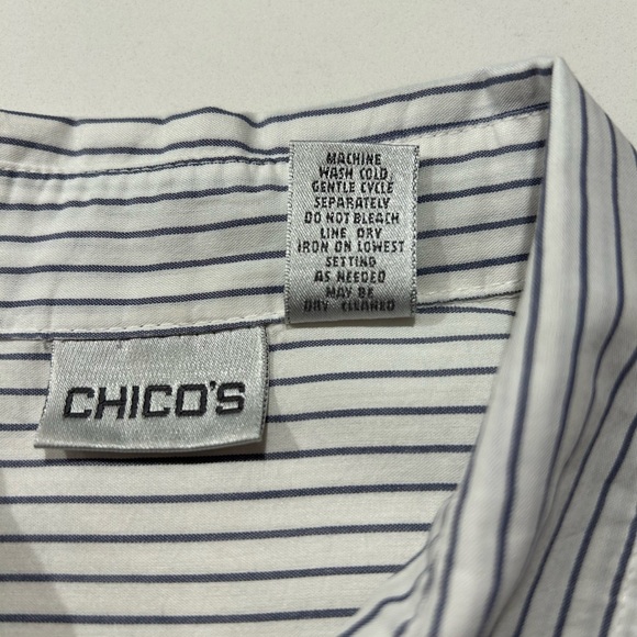 Chico’s shirt in white with pale blue stripes - Picture 5 of 7